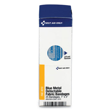 First Aid Only™ Refill For Smartcompliance General Cabinet, Blue Metal Detectable Bandages,1 X 3, 25-box freeshipping - TVN Wholesale
